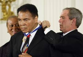 Muhammad Ali with Pres Bush