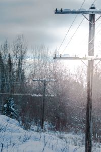 telephone pole snow